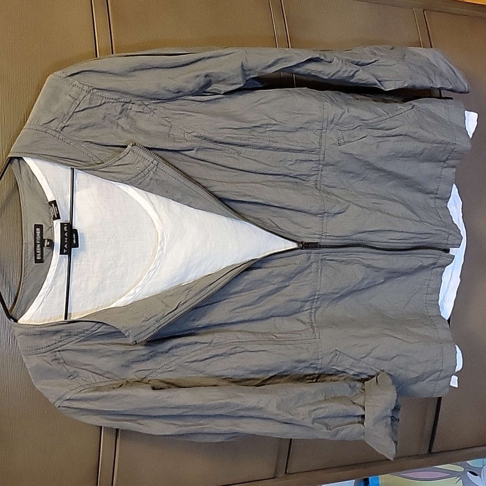 Crinkle cotton steel jacket
